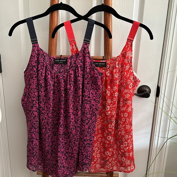 Lane Bryant Scoop Neck Cami, Red Floral & Fuchsia Floral. Size 20 NWOT - Picture 13 of 14